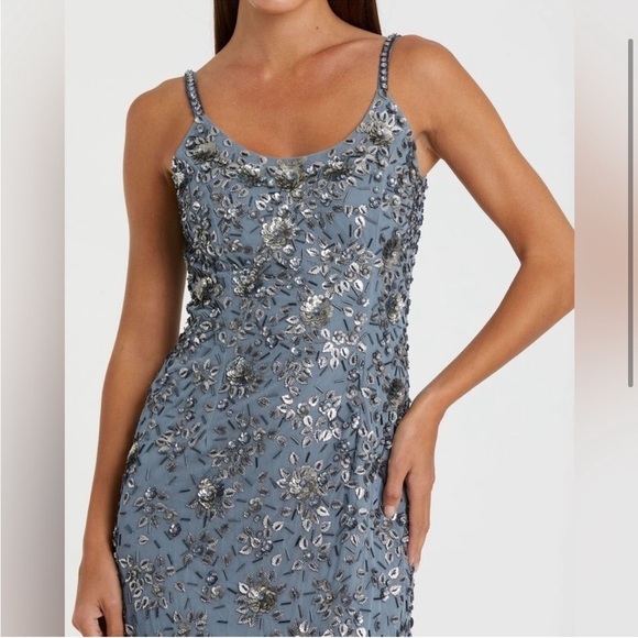 Mac Duggal 5477 Floral Embellished Scoop Neck Evening Gown - Picture 5 of 12